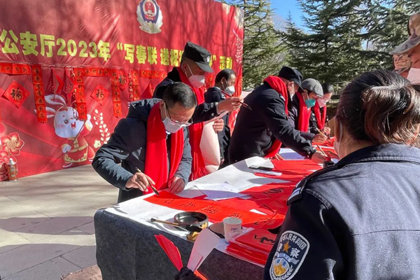 西藏书协在西藏公安厅开展活动