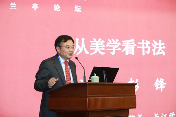 北京大学艺术学院院长彭锋作“从美学看书法”主题演讲