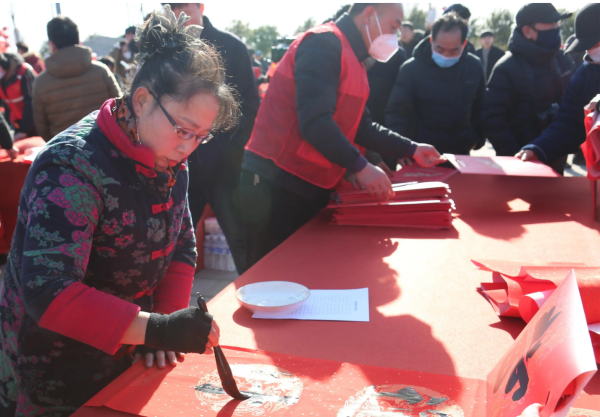 百花迎新乐中原——万福迎春河南省书协公益活动走进新乡大召营村暨全省启动仪式举行